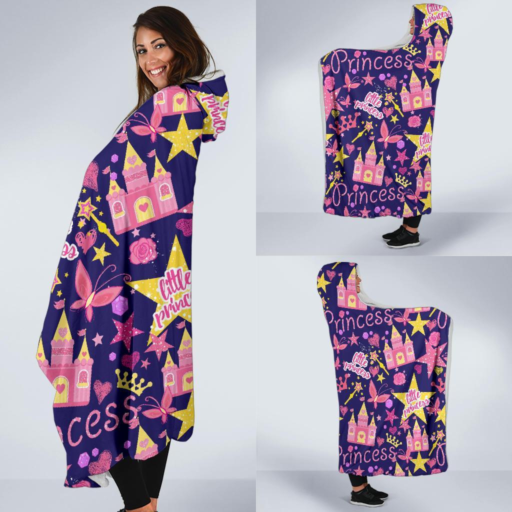 Princess Fairy Pattern Print Hooded Blanket-grizzshop