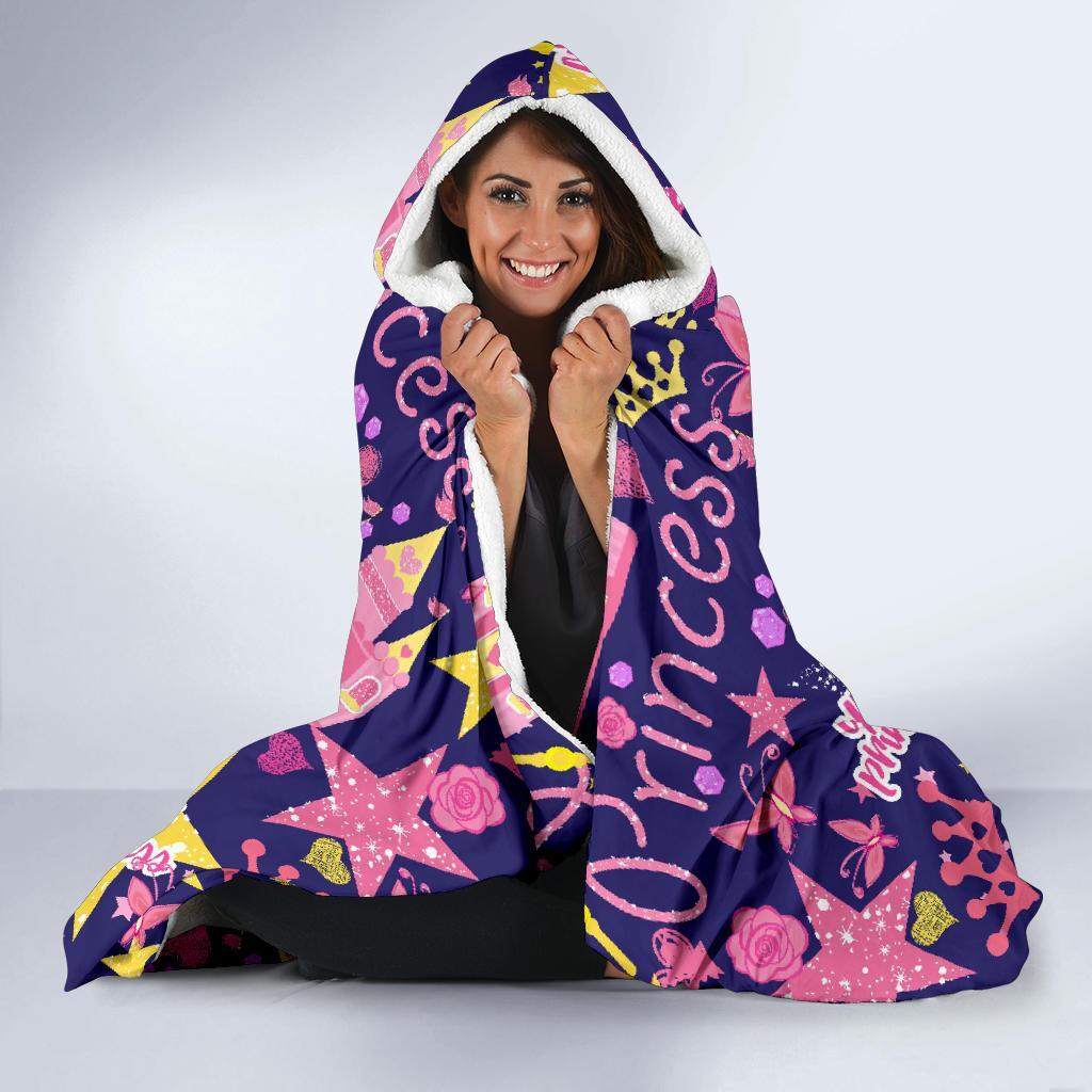Princess Fairy Pattern Print Hooded Blanket-grizzshop