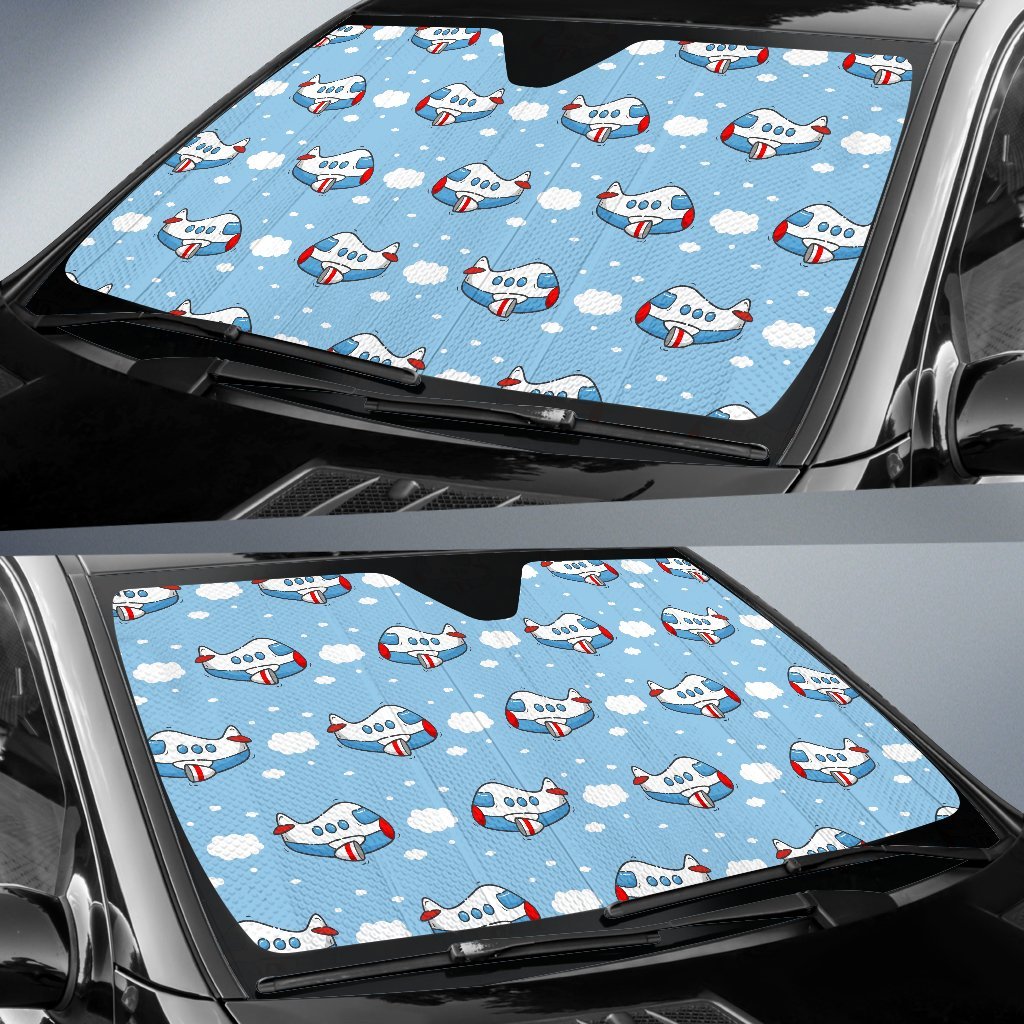 Print Airplane Pattern Car Sun Shade-grizzshop