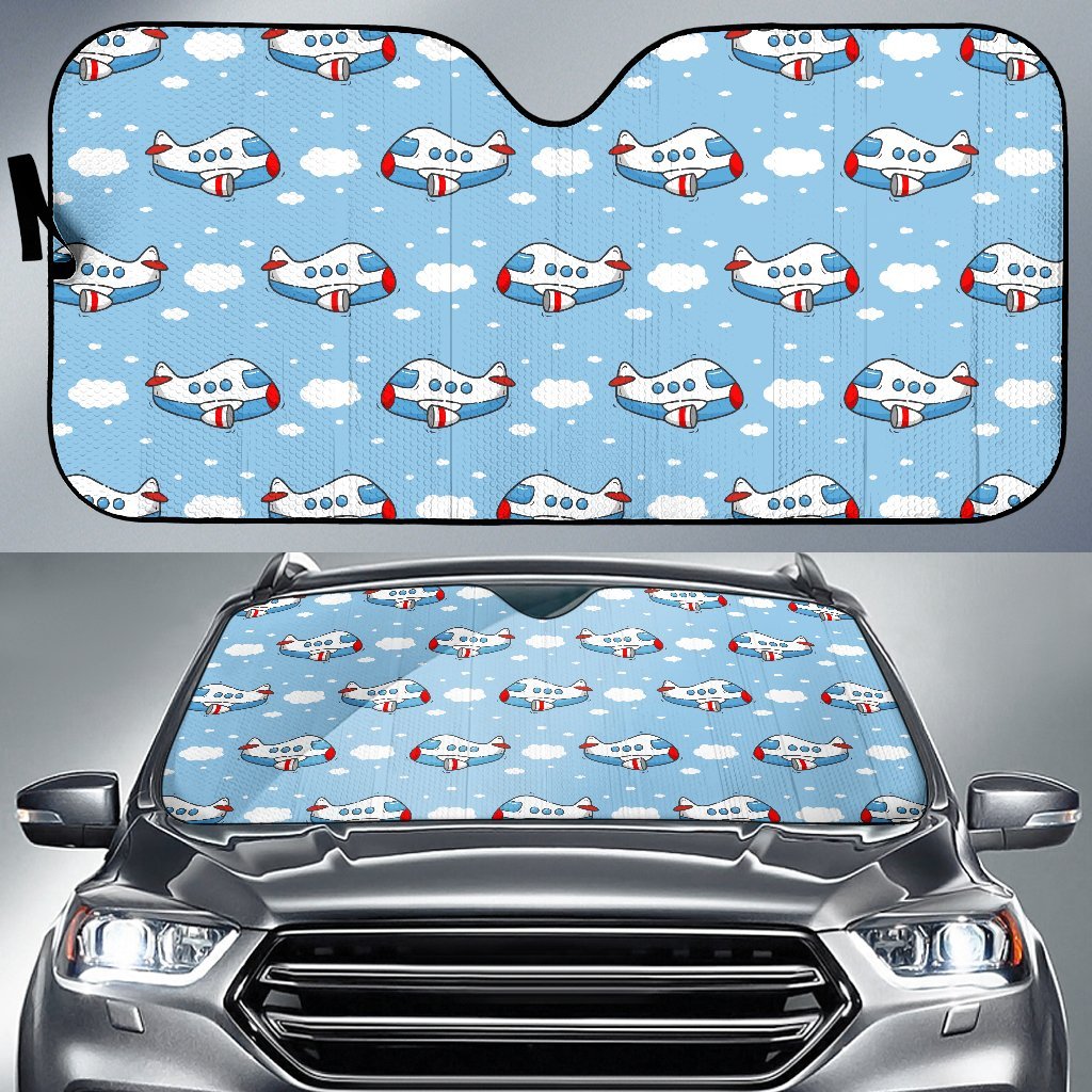 Print Airplane Pattern Car Sun Shade-grizzshop