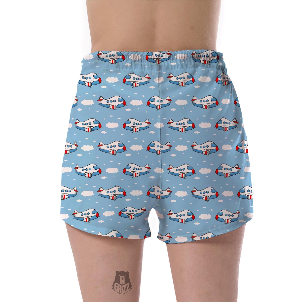 Print Airplane Pattern Women's Shorts-grizzshop