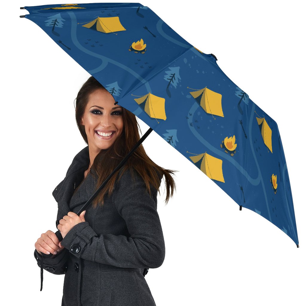 Print Camper Pattern Automatic Foldable Umbrella-grizzshop