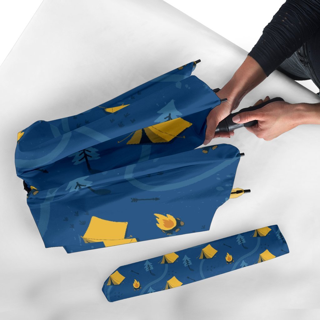 Print Camper Pattern Automatic Foldable Umbrella-grizzshop