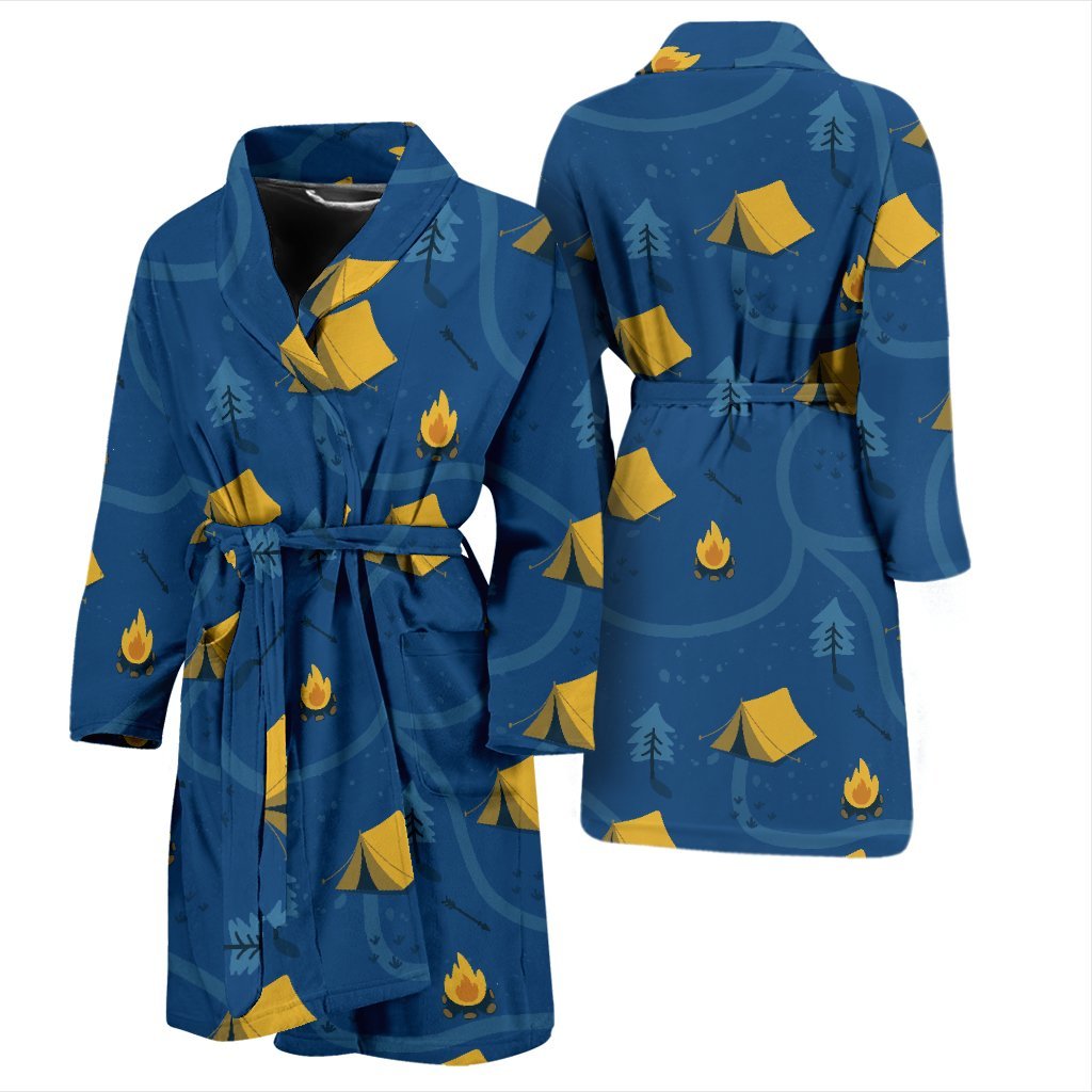 Print Camper Pattern Men Long Robe-grizzshop