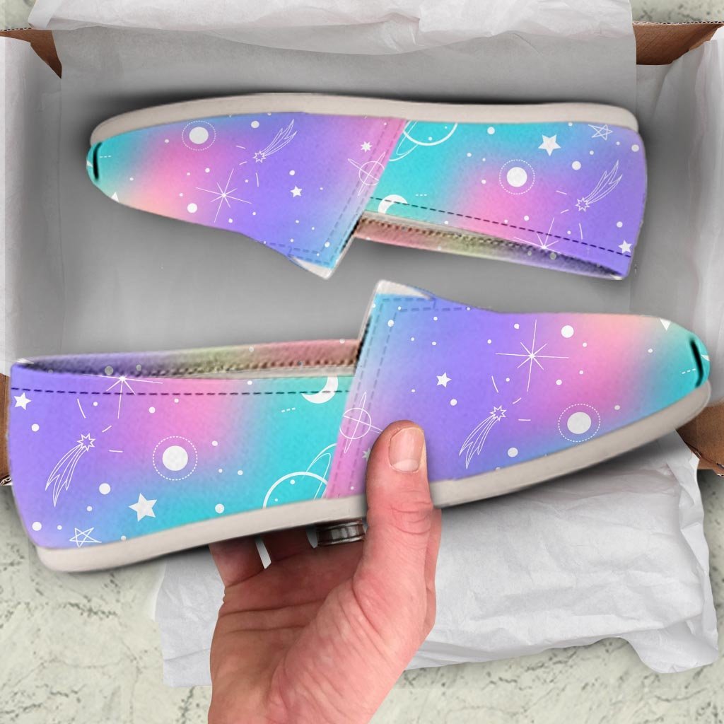 Print Holographic Canvas Shoes-grizzshop