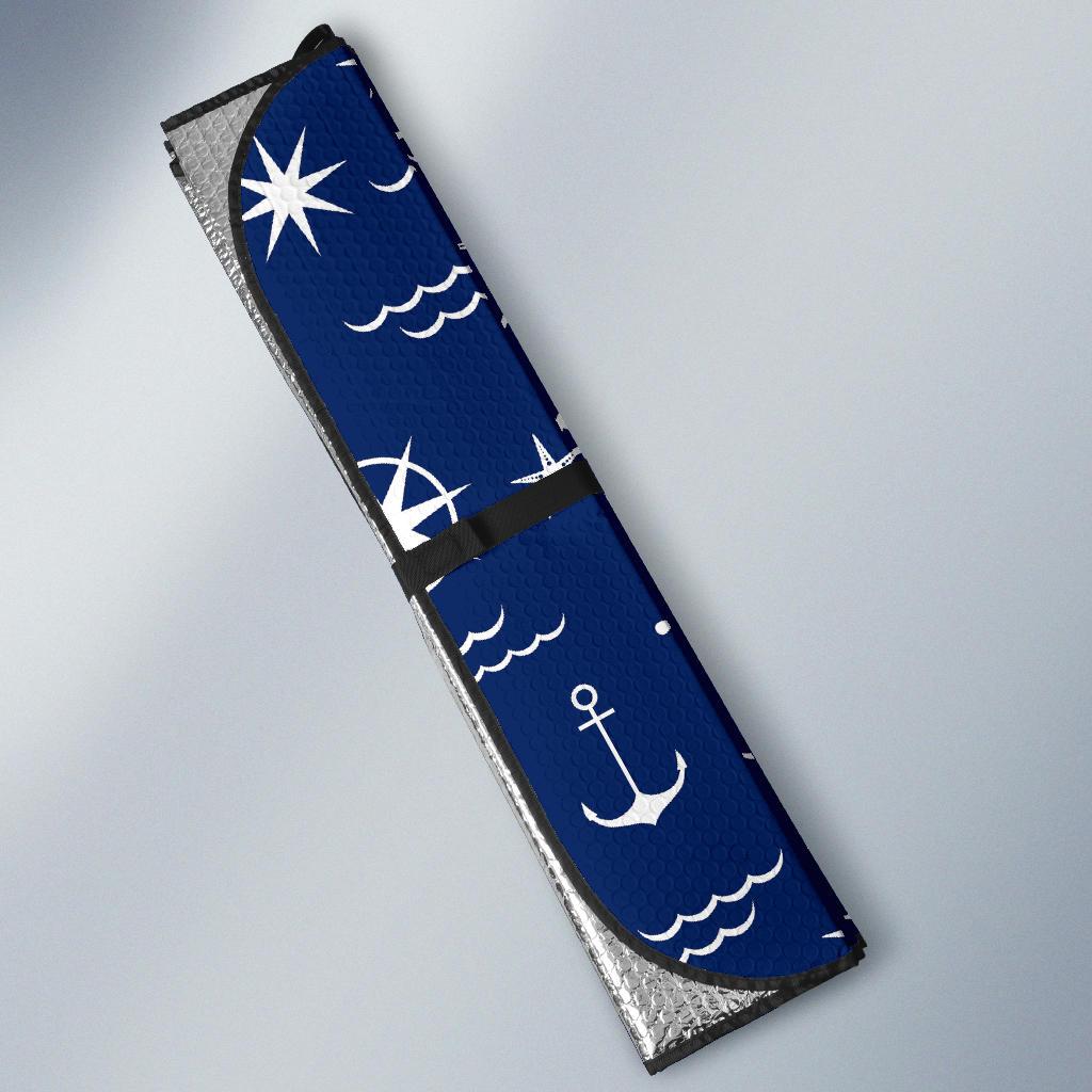 Print Pattern Anchor Nautical Car Sun Shade-grizzshop