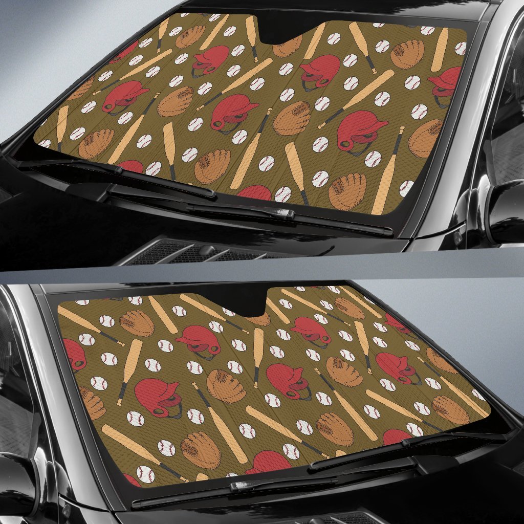 Print Pattern Baseball Car Sun Shade-grizzshop