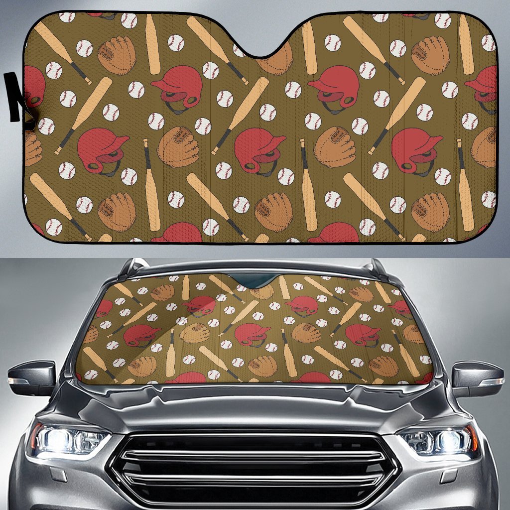 Print Pattern Baseball Car Sun Shade-grizzshop
