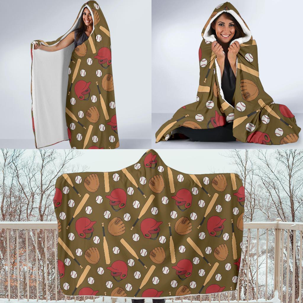 Print Pattern Baseball Hooded Blanket-grizzshop