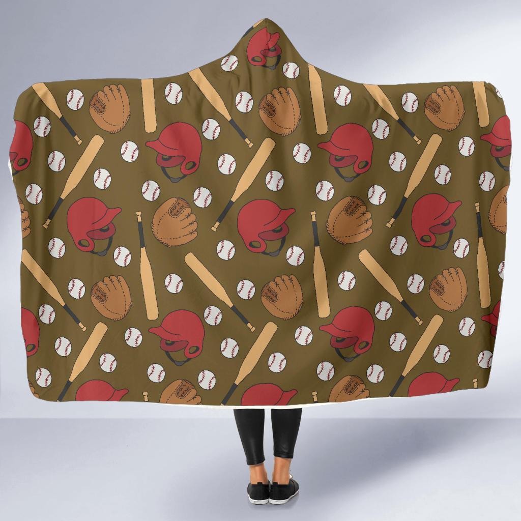 Print Pattern Baseball Hooded Blanket-grizzshop