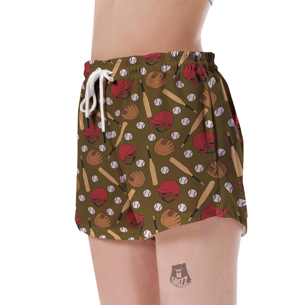Print Pattern Baseball Women's Shorts-grizzshop