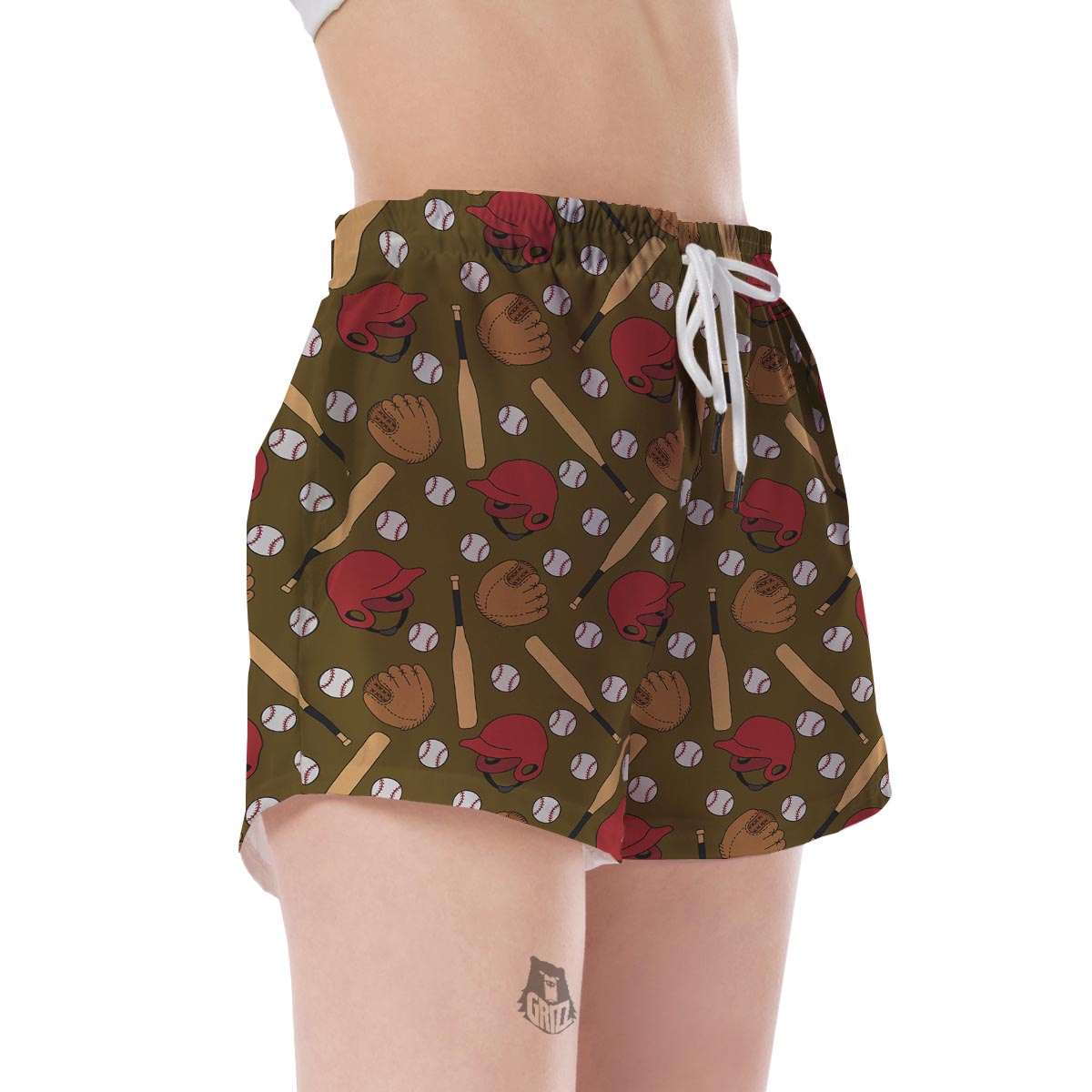 Print Pattern Baseball Women's Shorts-grizzshop