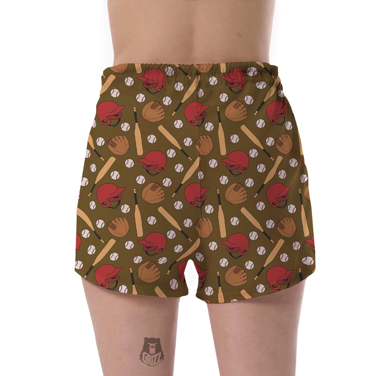 Print Pattern Baseball Women's Shorts-grizzshop