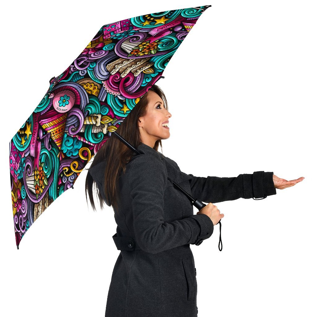 Print Pattern Birthday Automatic Foldable Umbrella-grizzshop