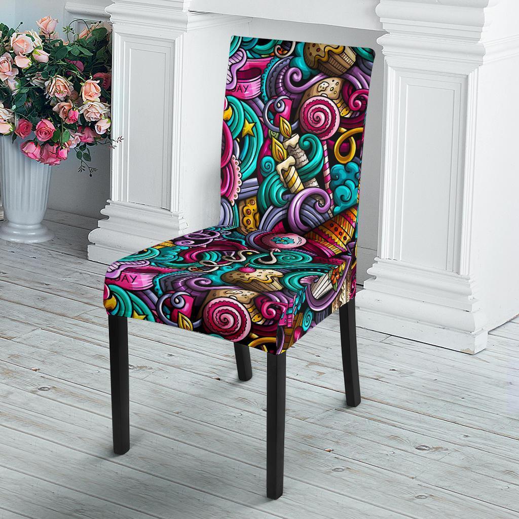 Print Pattern Birthday Chair Cover-grizzshop