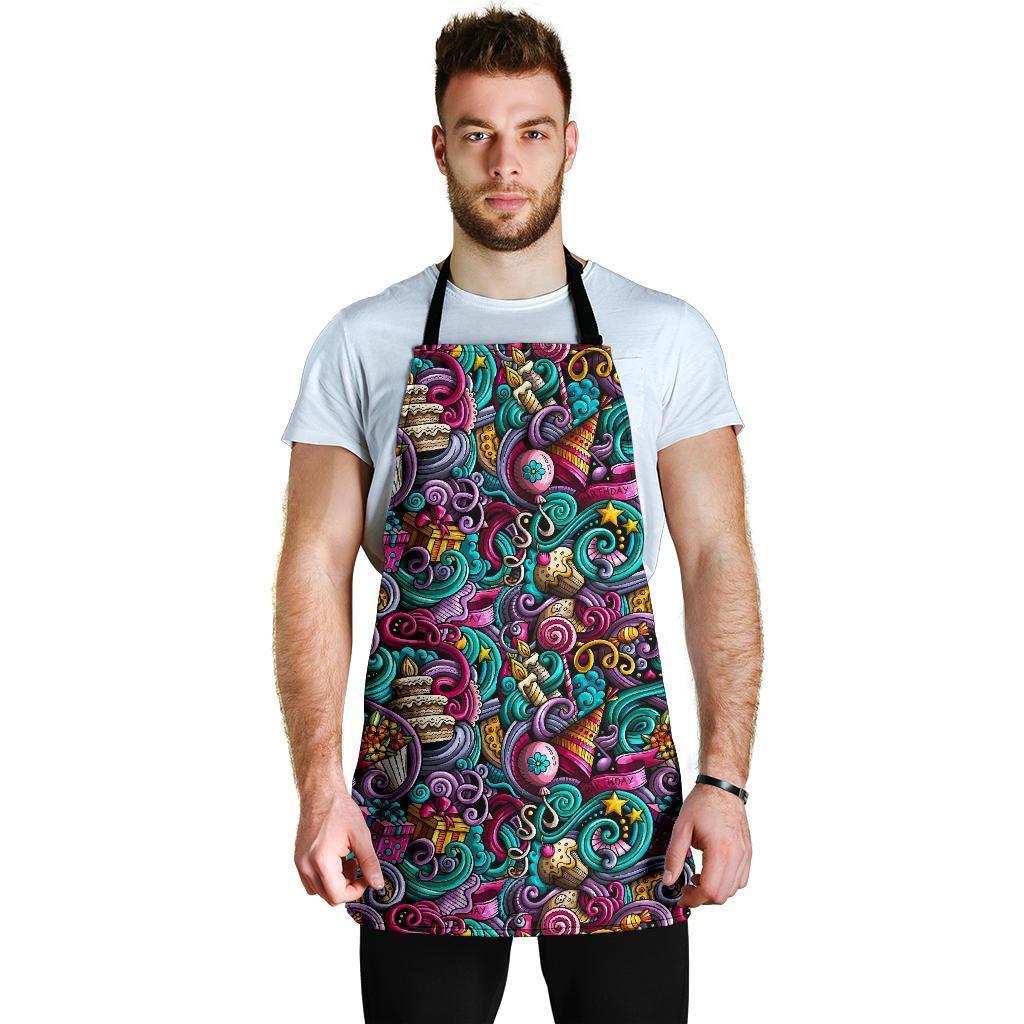 Print Pattern Birthday Men's Apron-grizzshop
