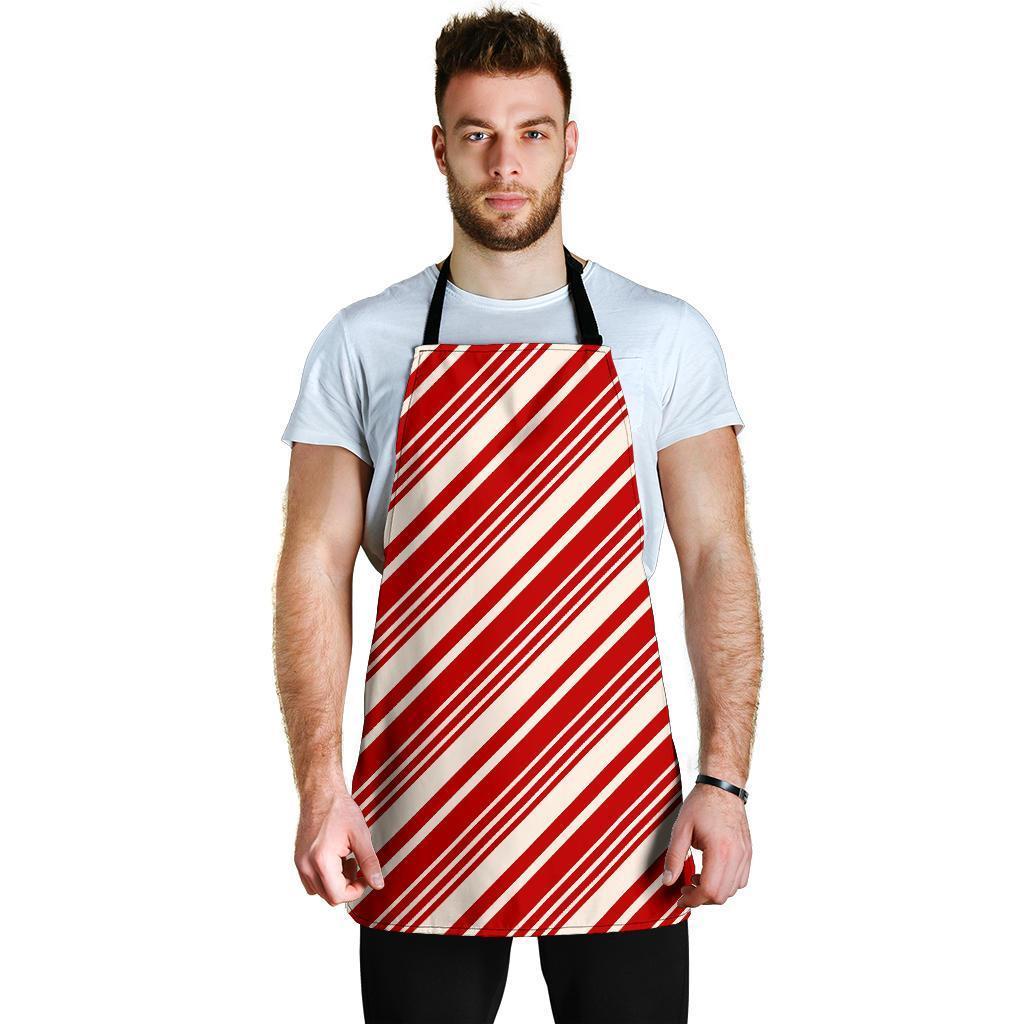 Print Pattern Candy Cane Men's Apron-grizzshop