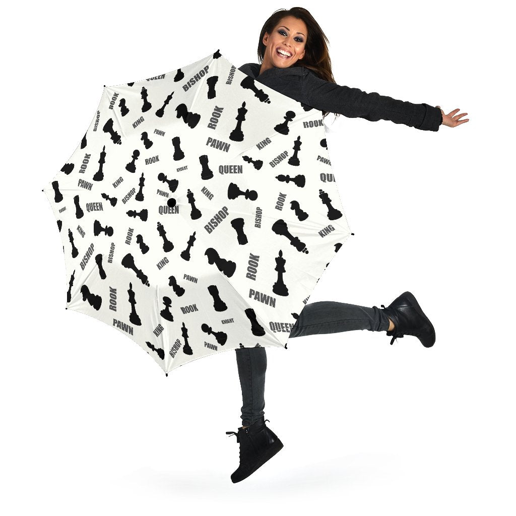 Print Pattern Chess Automatic Foldable Umbrella-grizzshop