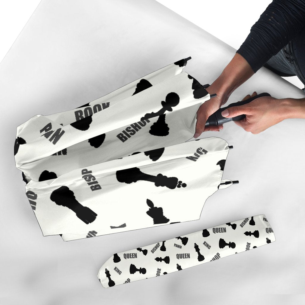 Print Pattern Chess Automatic Foldable Umbrella-grizzshop
