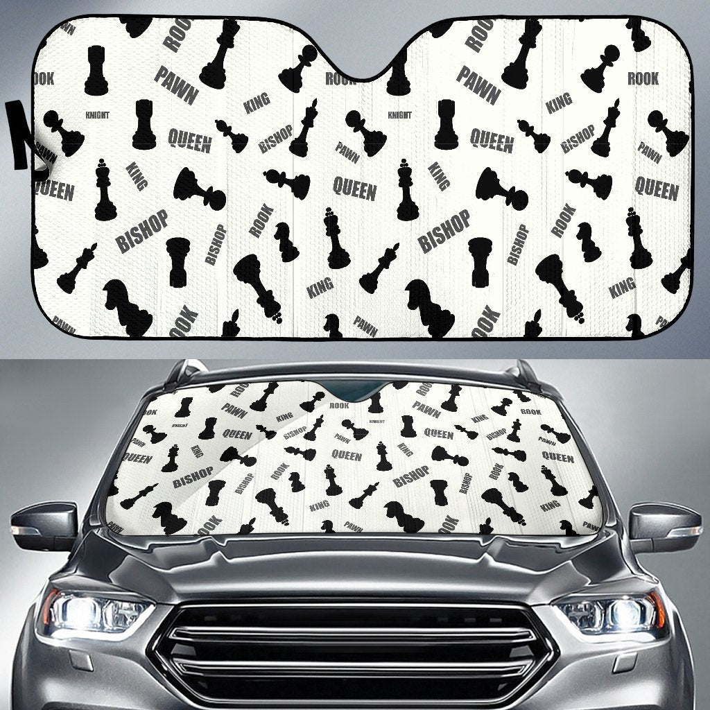 Print Pattern Chess Car Sun Shade-grizzshop