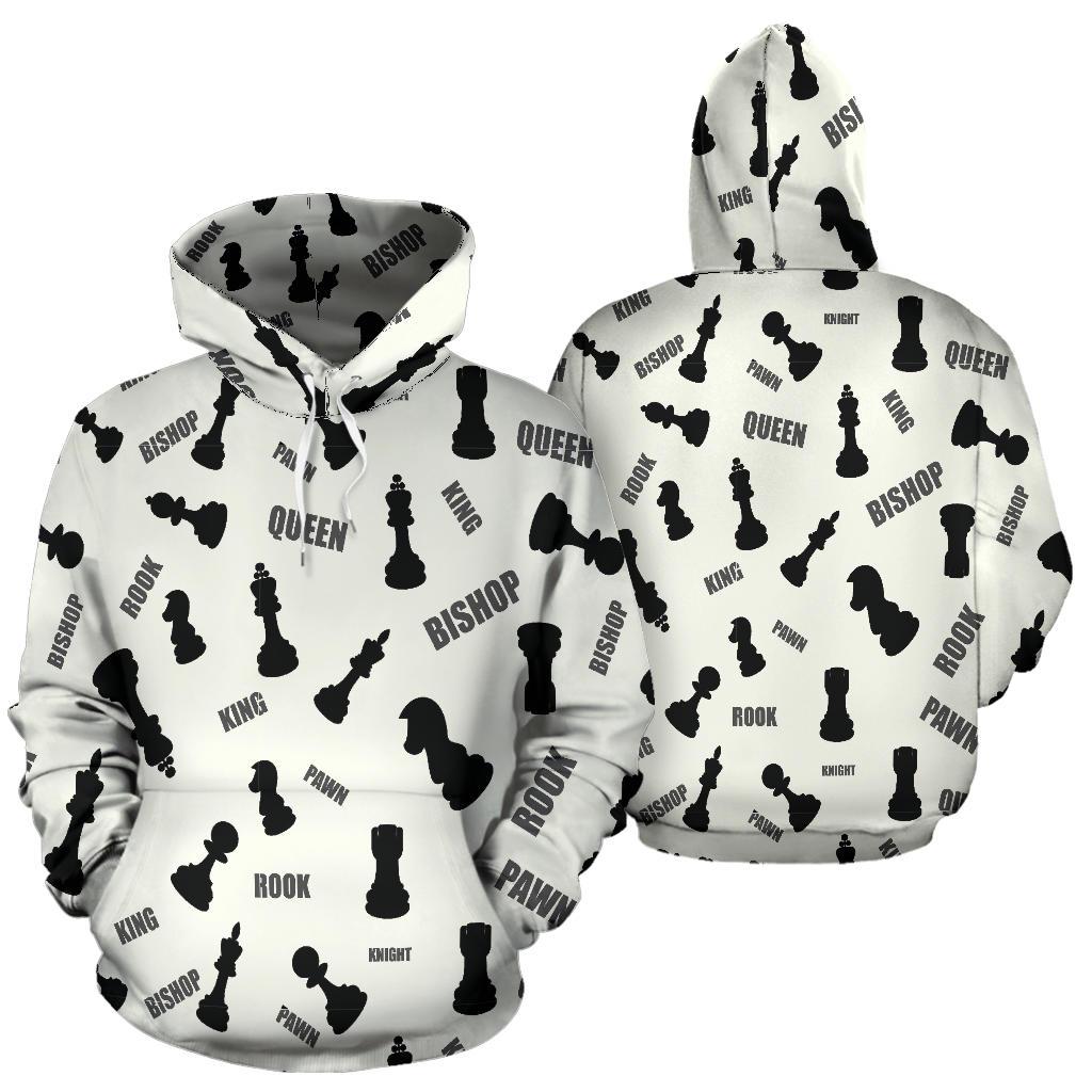 Print Pattern Chess Men Women Pullover Hoodie-grizzshop