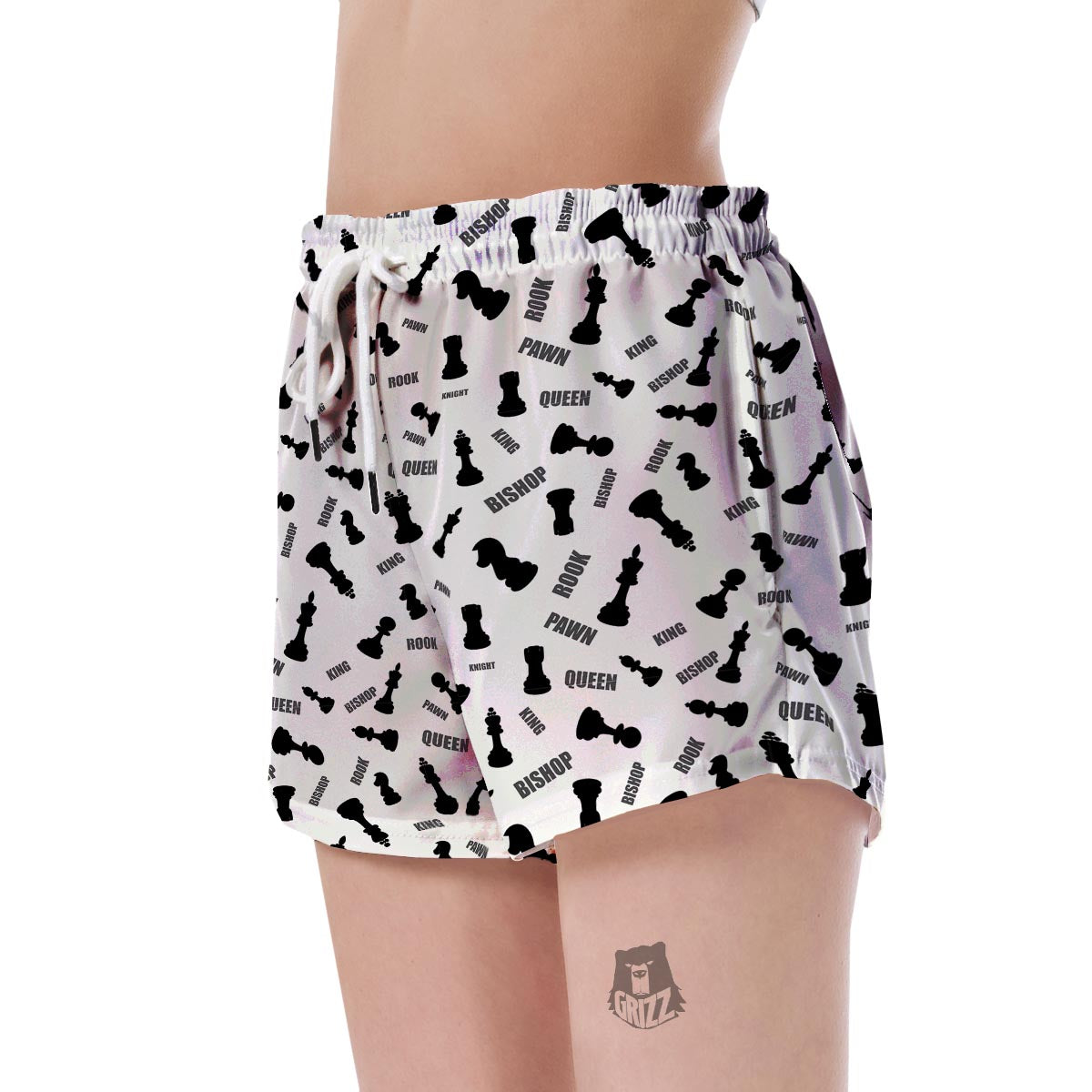 Print Pattern Chess Women's Shorts-grizzshop