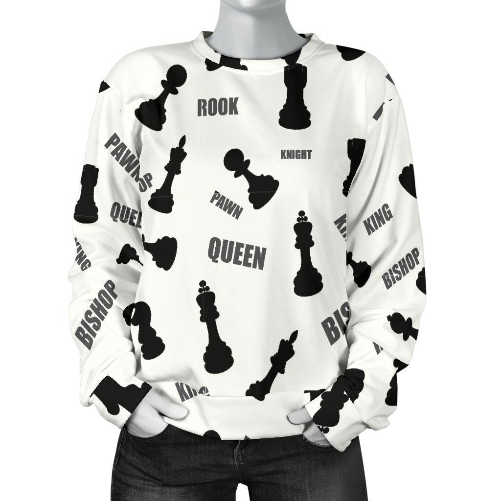 Print Pattern Chess Women's Sweatshirt-grizzshop