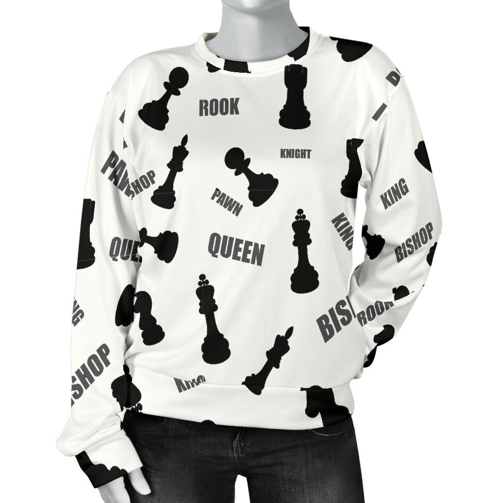 Print Pattern Chess Women's Sweatshirt-grizzshop