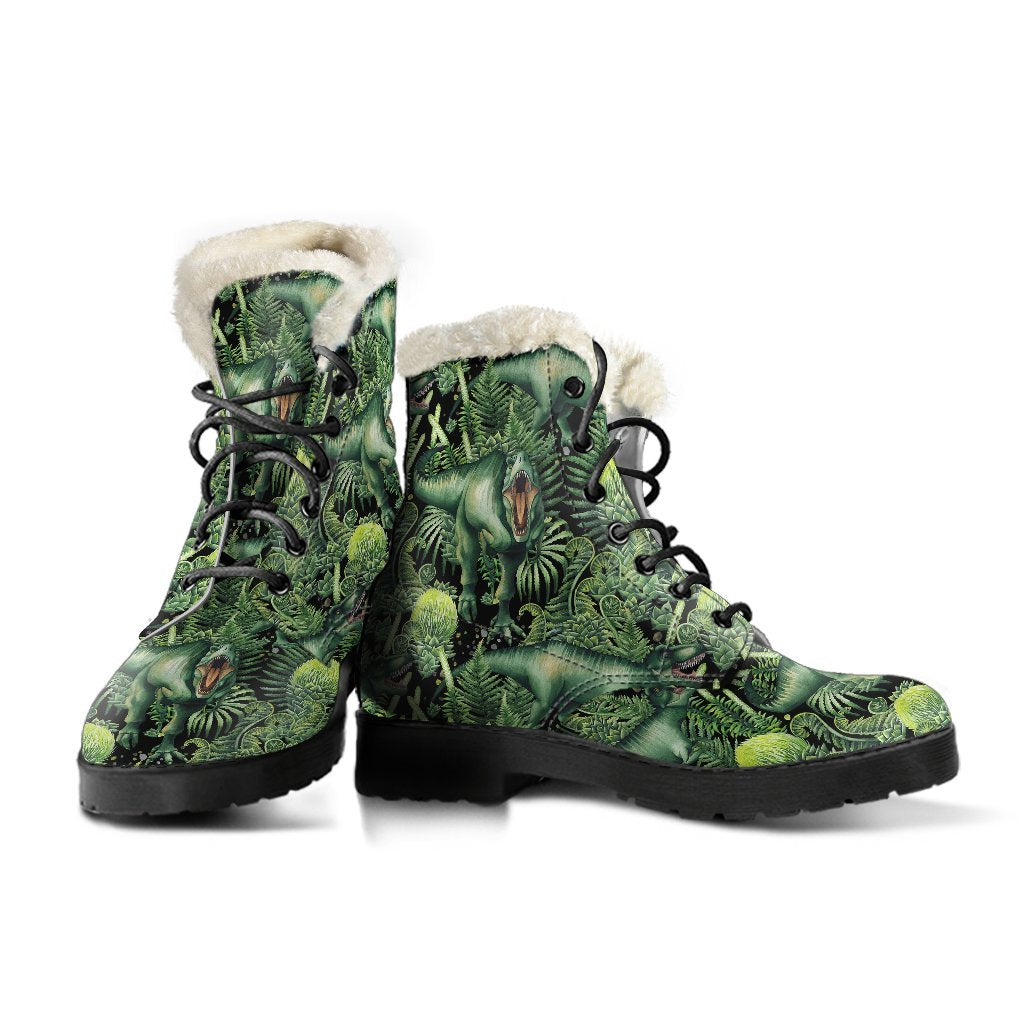 Print Pattern Dinosaur T rex Comfy Winter Boots-grizzshop