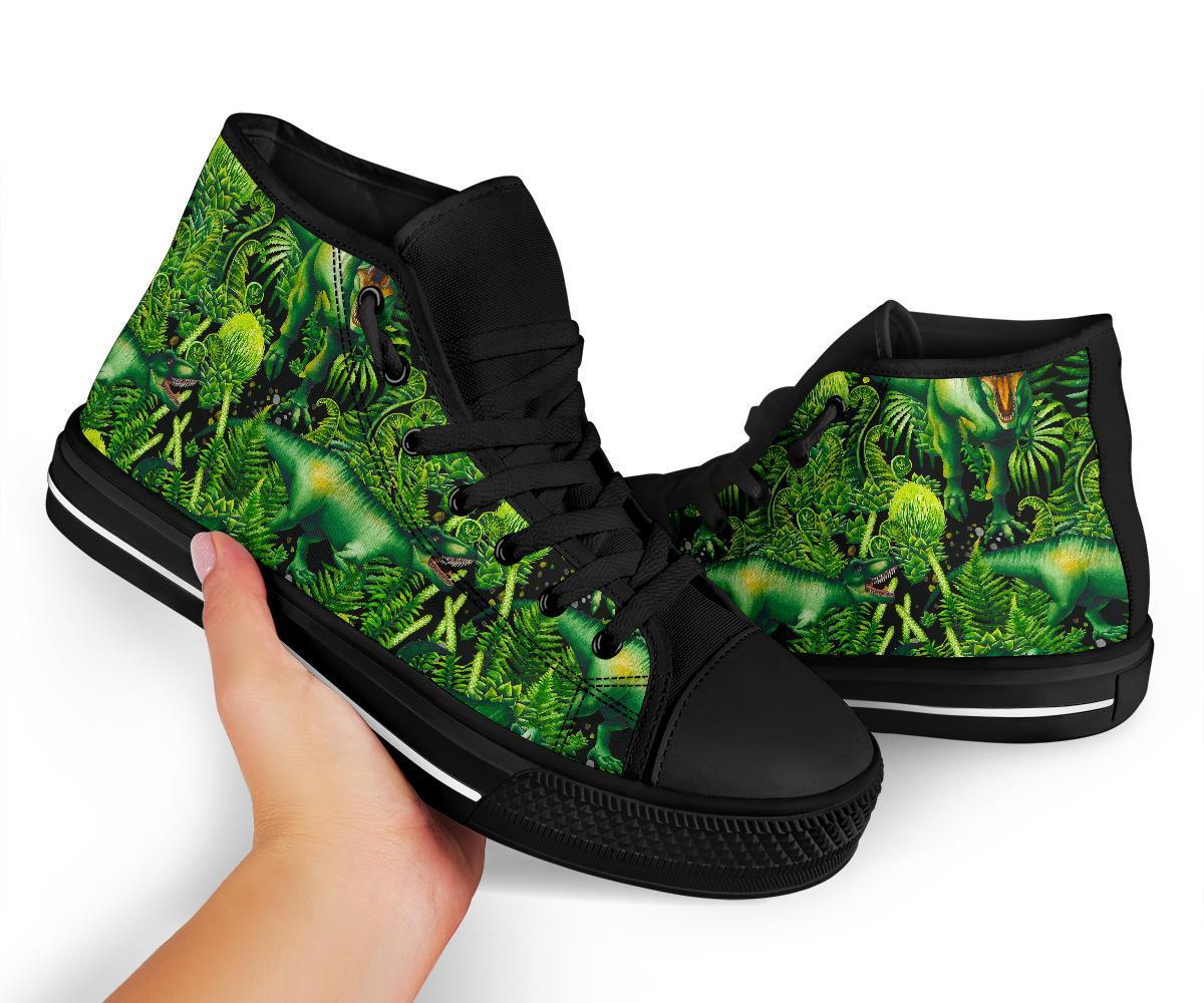 Print Pattern Dinosaur T rex Men Women's High Top Shoes-grizzshop