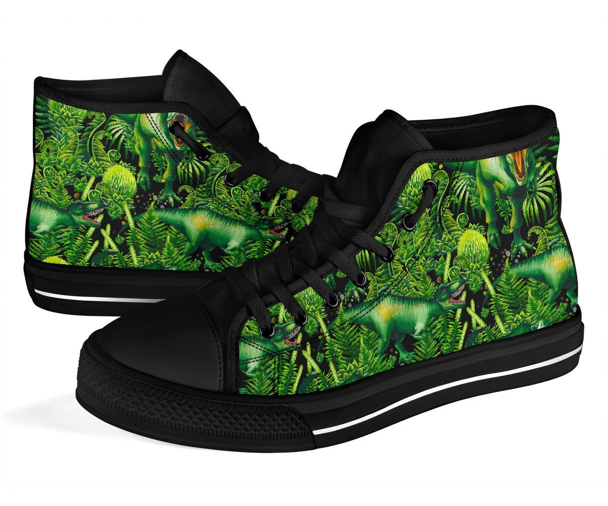 Print Pattern Dinosaur T rex Men Women's High Top Shoes-grizzshop
