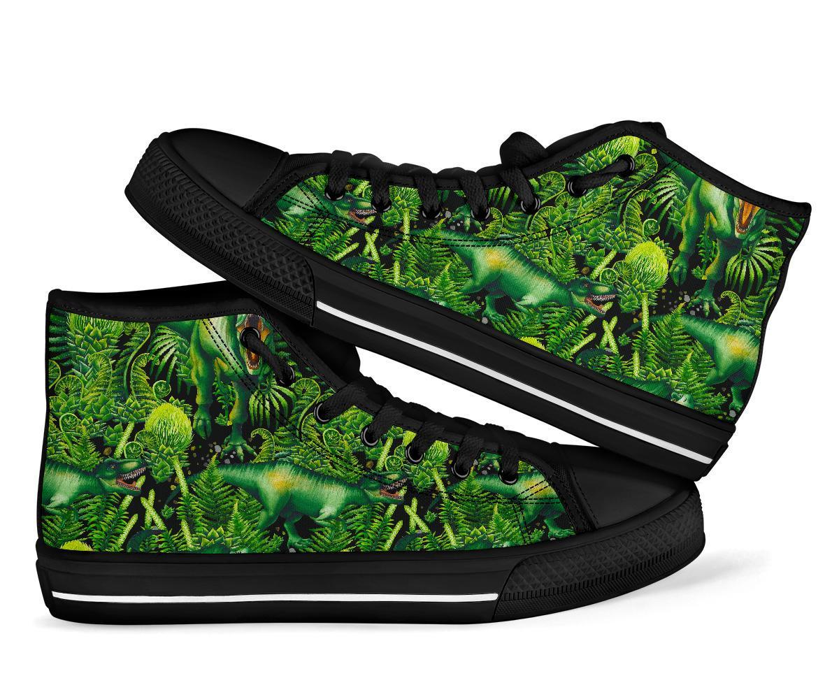 Print Pattern Dinosaur T rex Men Women's High Top Shoes-grizzshop