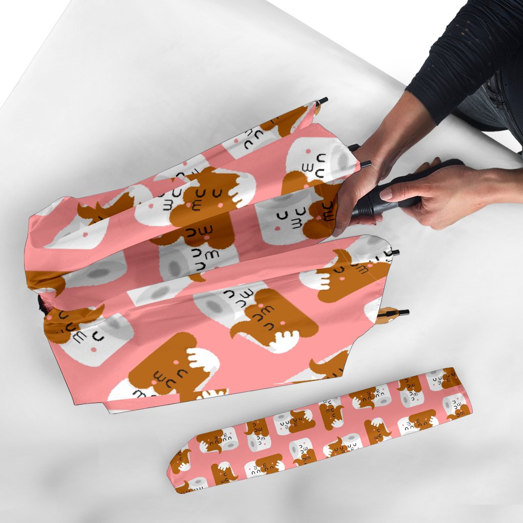 Print Pattern Emoji Poop Automatic Foldable Umbrella-grizzshop