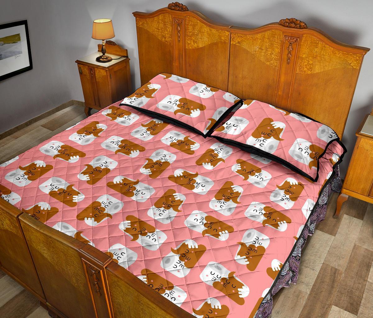 Print Pattern Emoji Poop Bed Set Quilt-grizzshop