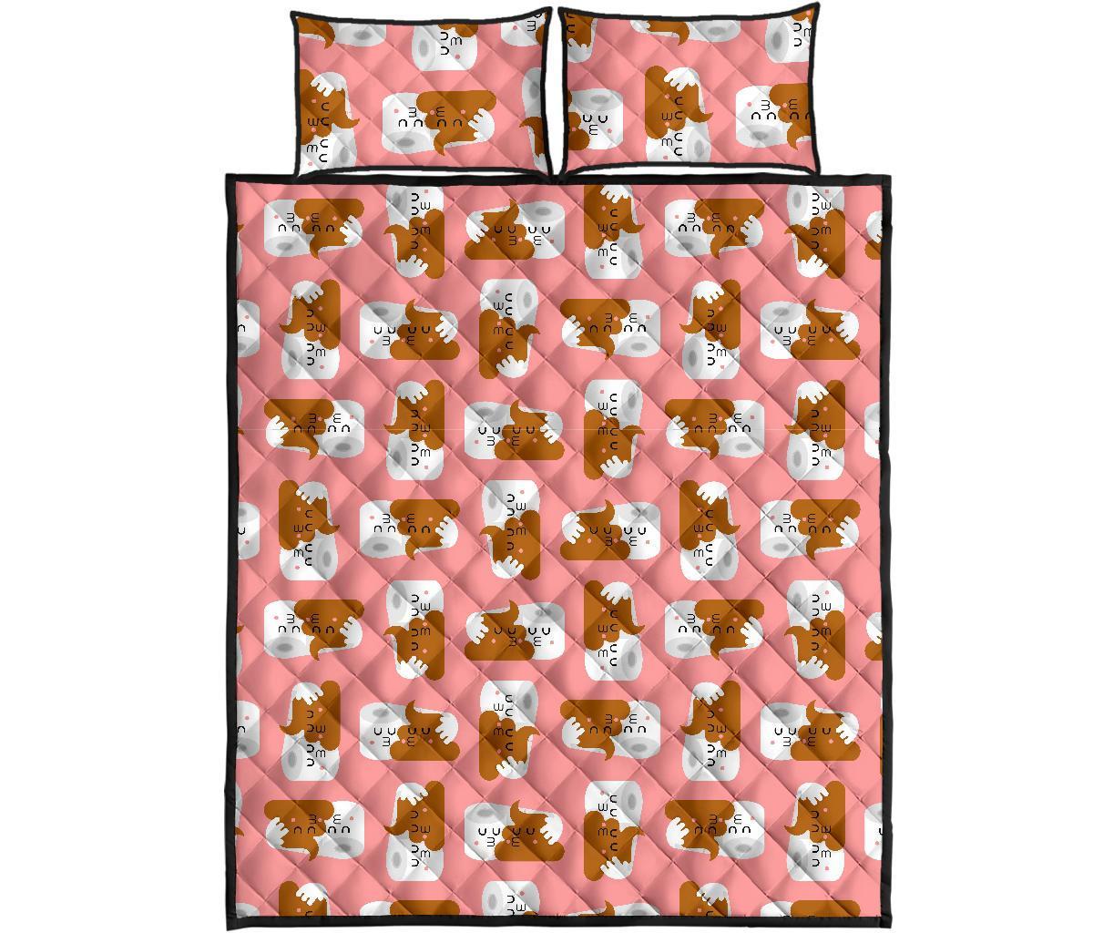 Print Pattern Emoji Poop Bed Set Quilt-grizzshop