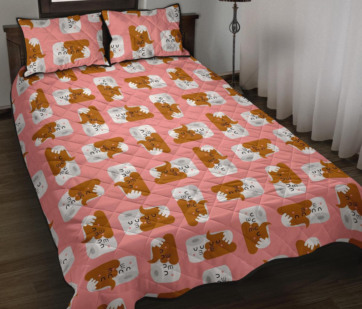 Print Pattern Emoji Poop Bed Set Quilt-grizzshop