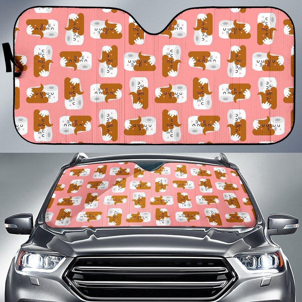 Print Pattern Emoji Poop Car Sun Shade-grizzshop