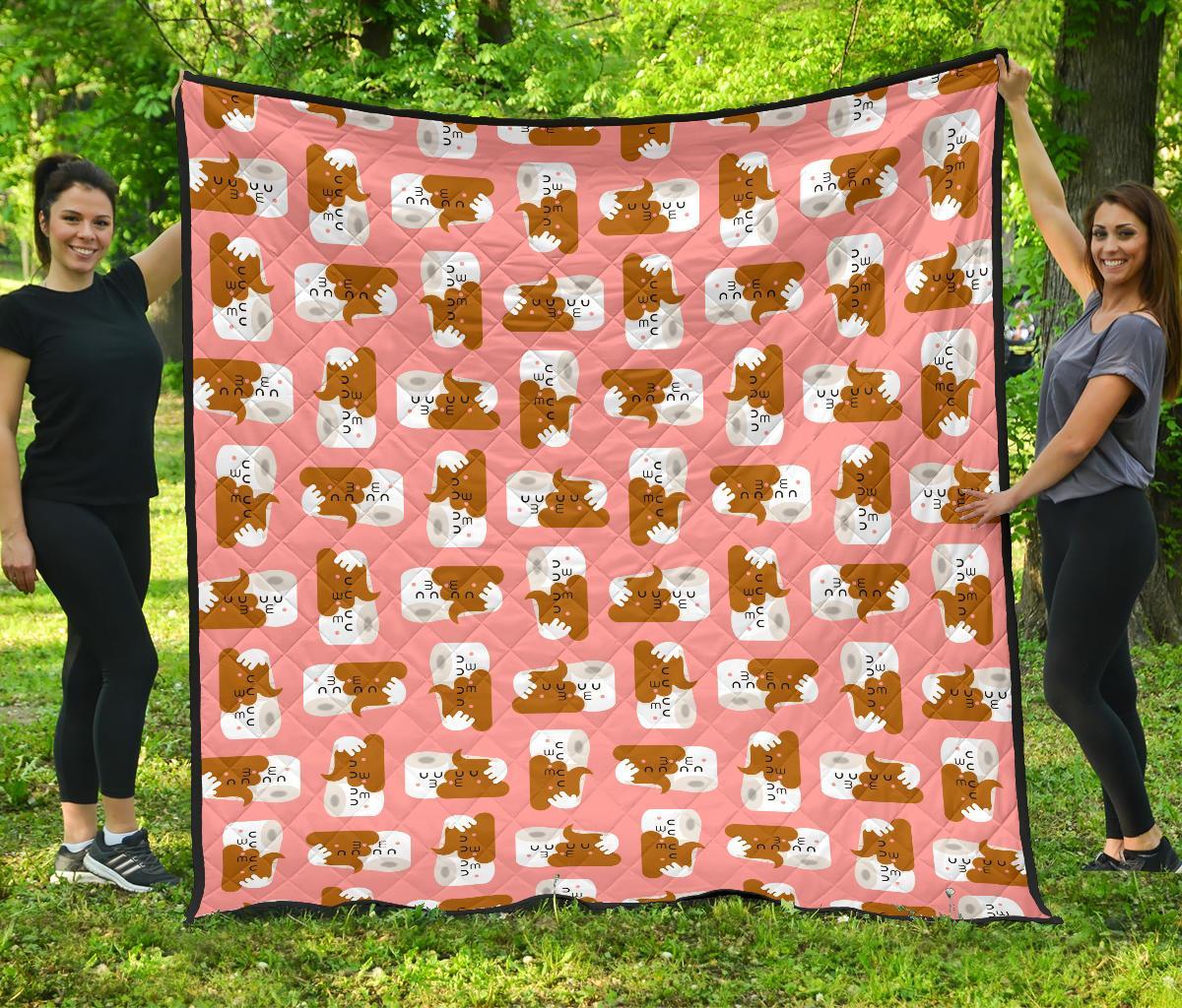 Print Pattern Emoji Poop Quilt-grizzshop