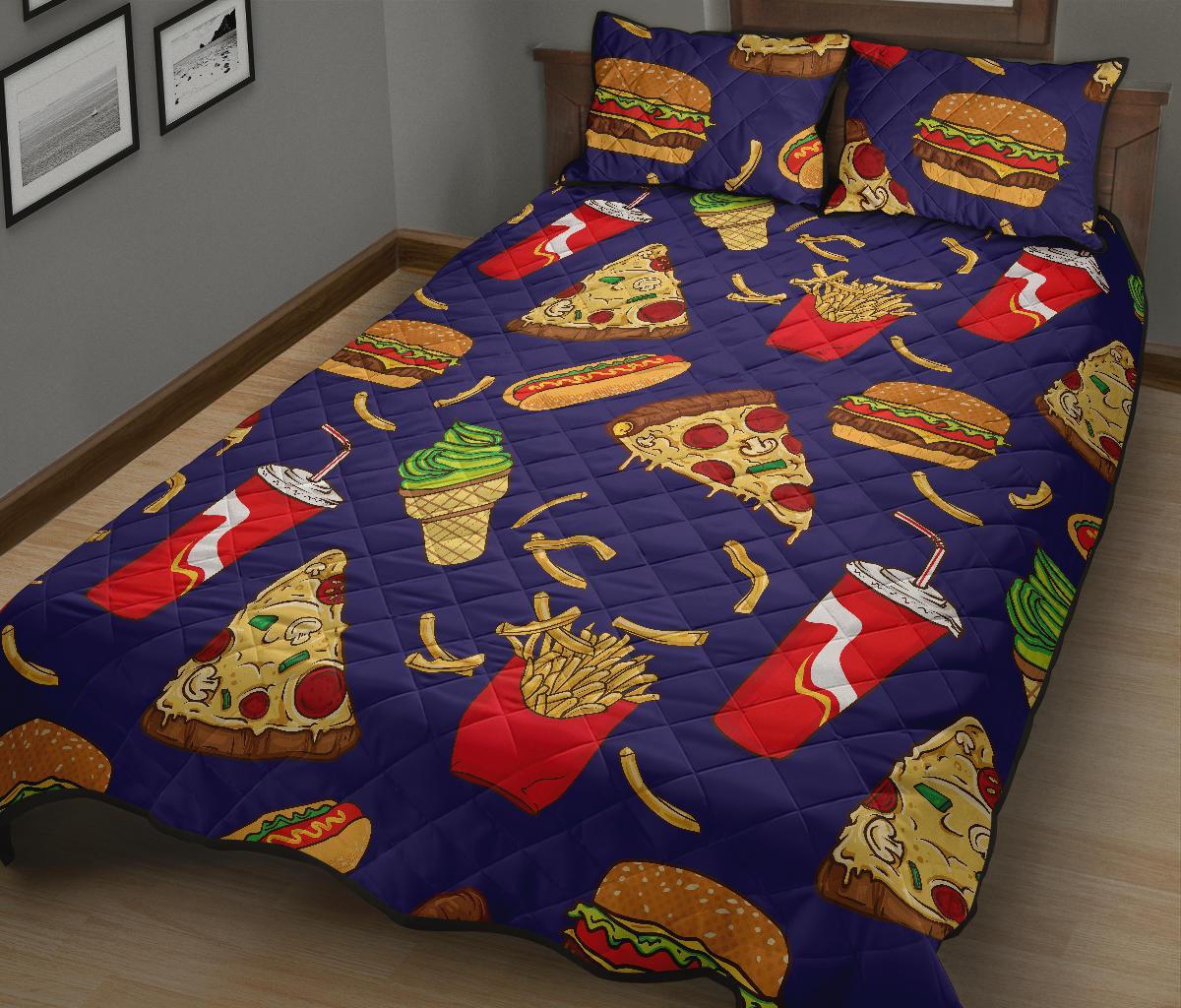 Print Pattern Fastfood Bed Set Quilt-grizzshop