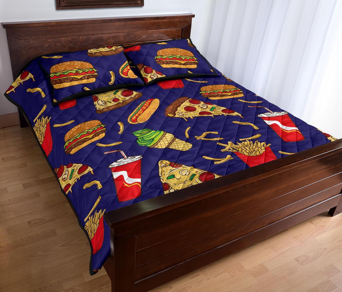 Print Pattern Fastfood Bed Set Quilt-grizzshop