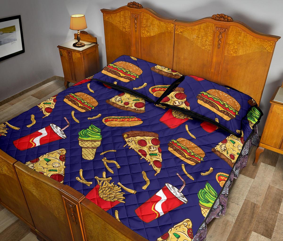 Print Pattern Fastfood Bed Set Quilt-grizzshop