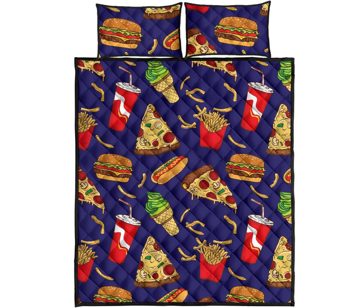 Print Pattern Fastfood Bed Set Quilt-grizzshop