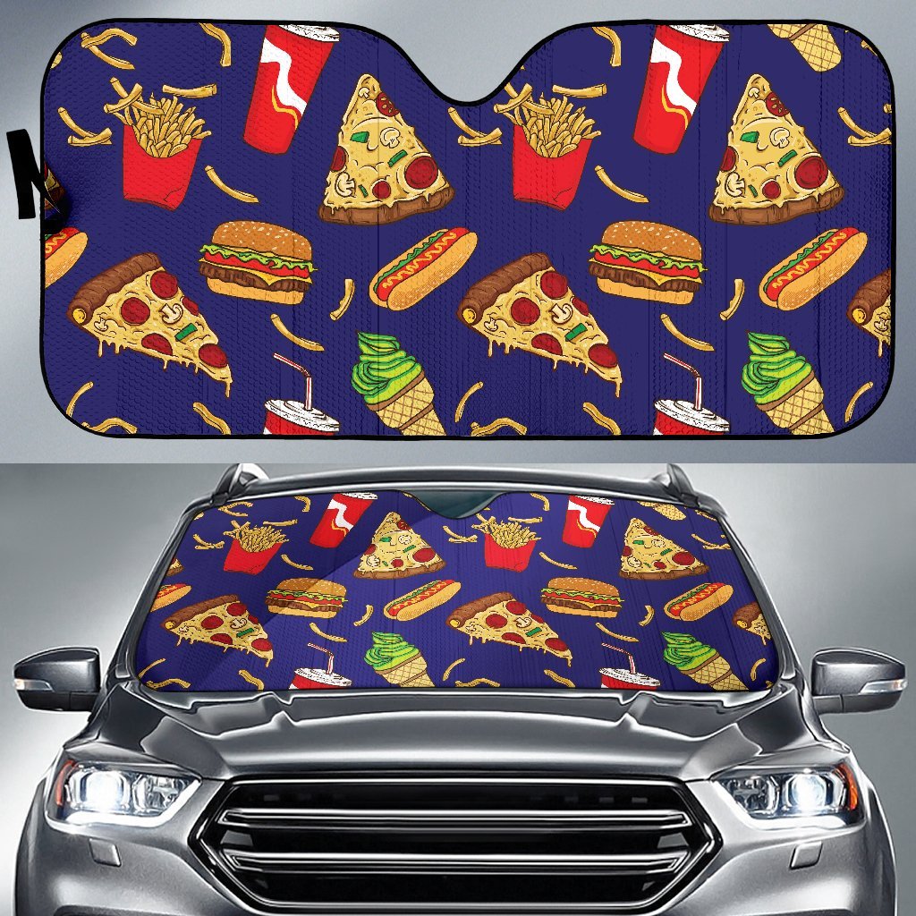 Print Pattern Fastfood Car Sun Shade-grizzshop