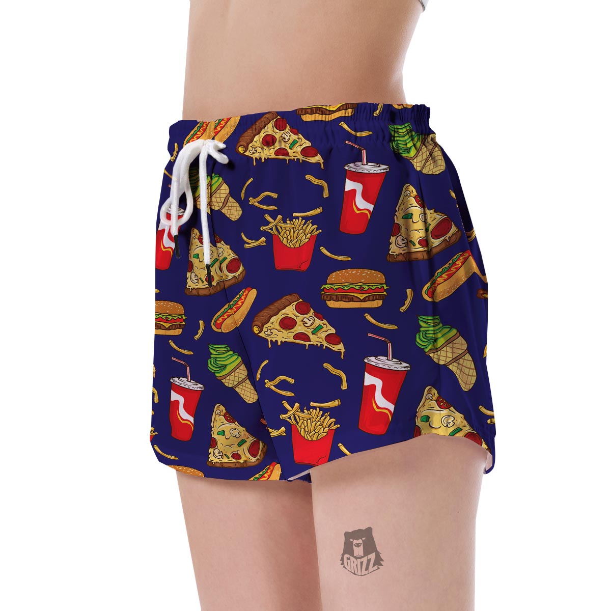 Print Pattern Fastfood Women's Shorts-grizzshop