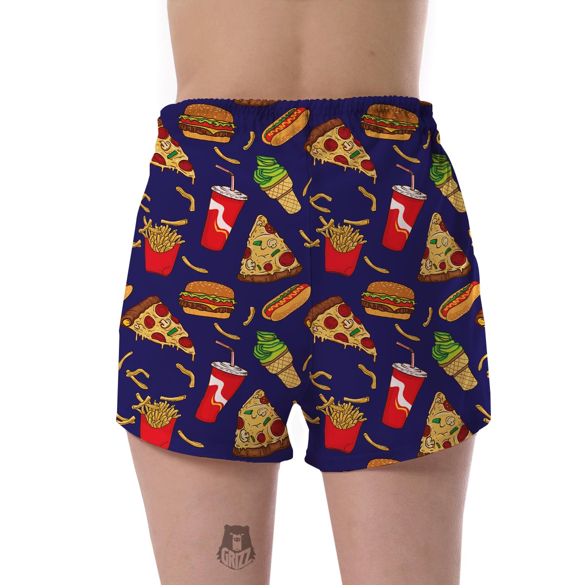 Print Pattern Fastfood Women's Shorts-grizzshop