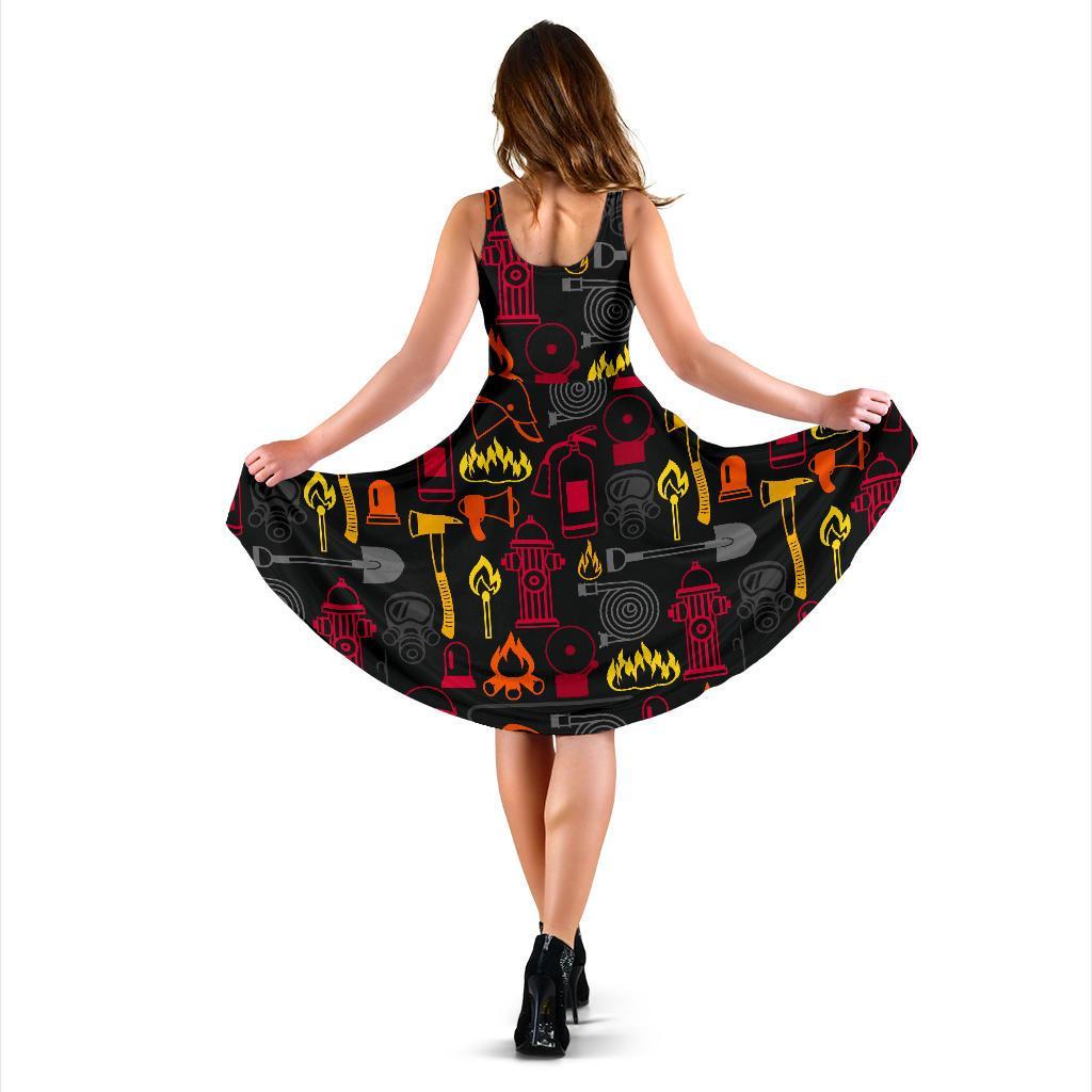Print Pattern Firefighter Dress-grizzshop