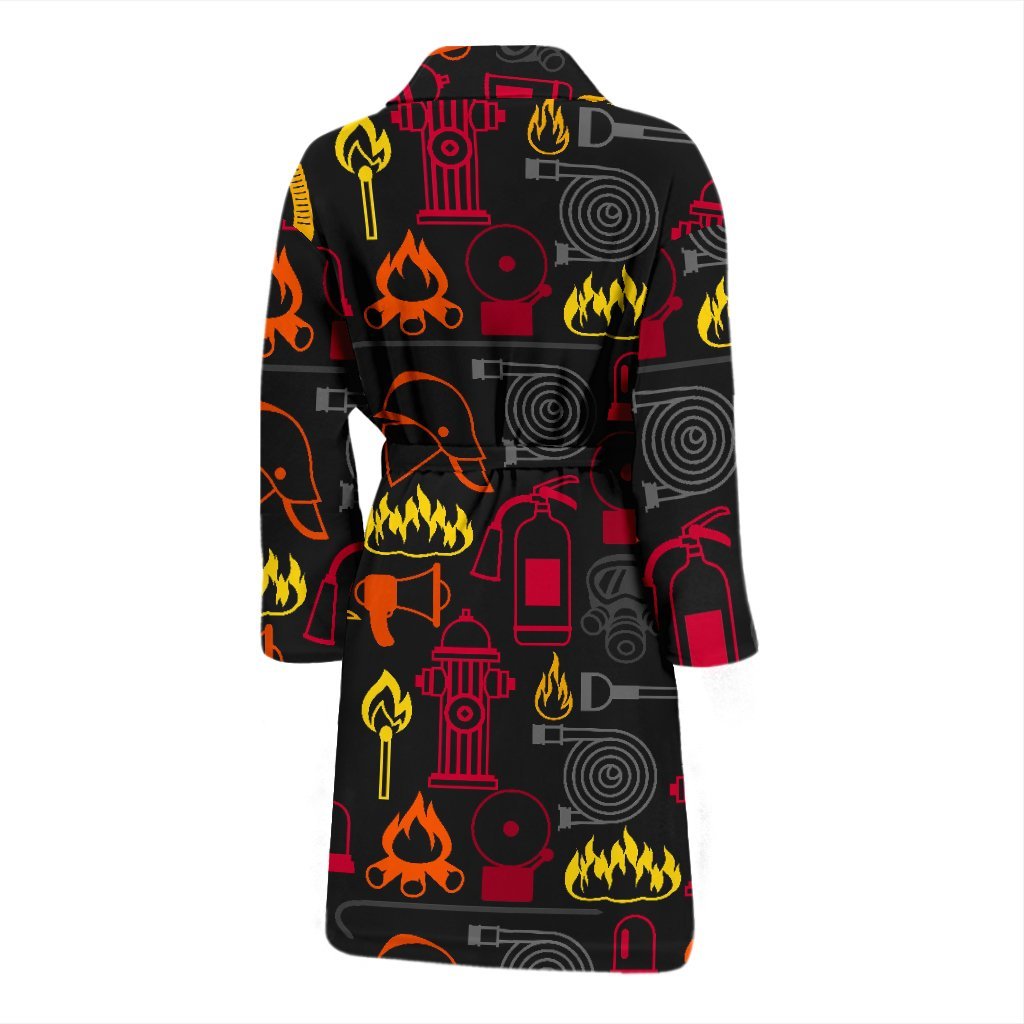 Print Pattern Firefighter Men Long Robe-grizzshop
