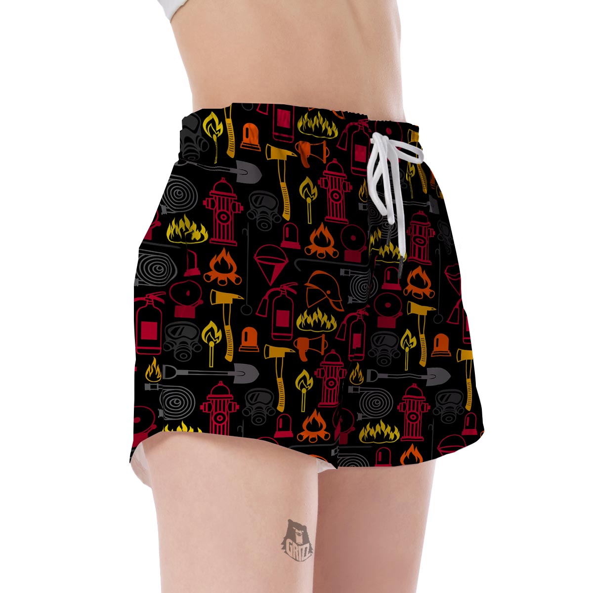 Print Pattern Firefighter Women's Shorts-grizzshop