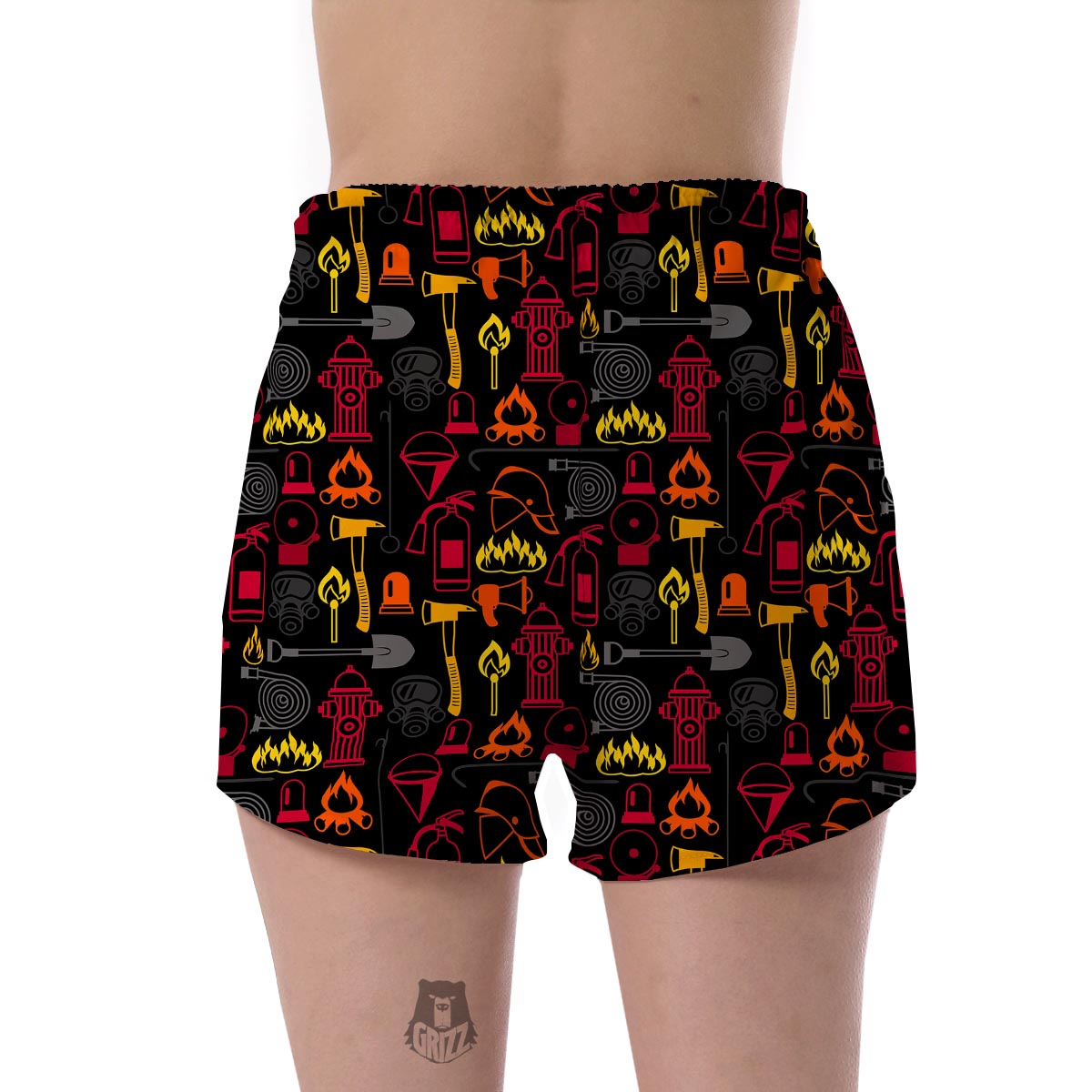 Print Pattern Firefighter Women's Shorts-grizzshop