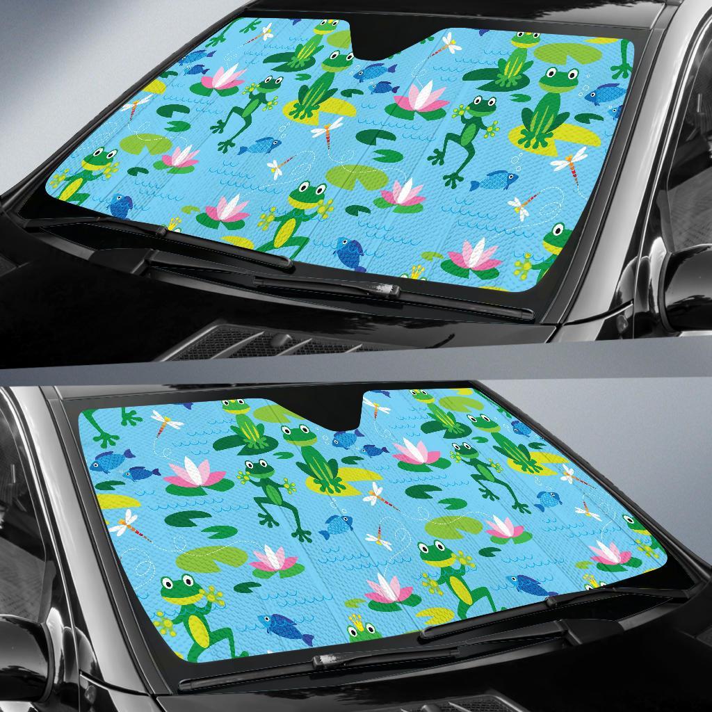 Print Pattern Frog Car Sun Shade-grizzshop